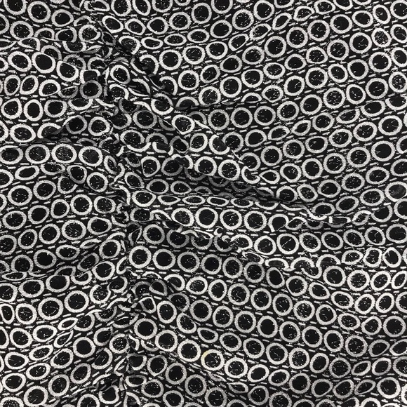 Style & Co Black & White Circles Pattern Glittered Shimmer Size Large V neck - Picture 11 of 12